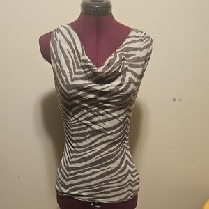 Sweet Pea Zebra Pattern Sleeveless Blouse